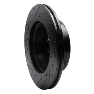 Dodge Sprinter 2500 Brake Rotor (1) - Front Right - R1 Concepts - Drilled & Slotted - Black - `02-`06